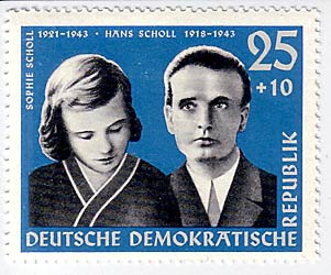 Hans & Sophie Scholl, E. German stamp