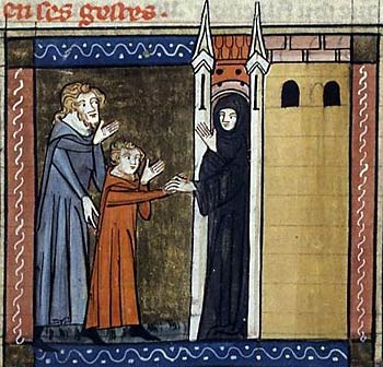 Marina & Eugenius enter the monastery