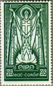 Irish postage stamp: St. Patrick & the paschal flame